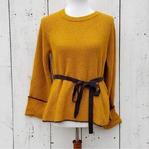 Philosophy Mustard Yellow Knit Top With Tie